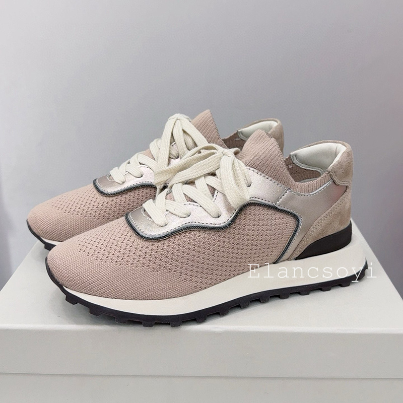 Scarpe basse da donna String B - Knit Fabric Lace Up Sneakers recensione e prezzo