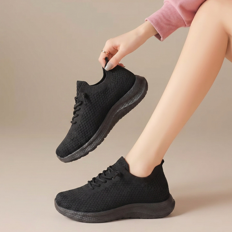 Scarpe da passeggio estive da  - Knit Fabric Lace Up Sneakers recensione e prezzo