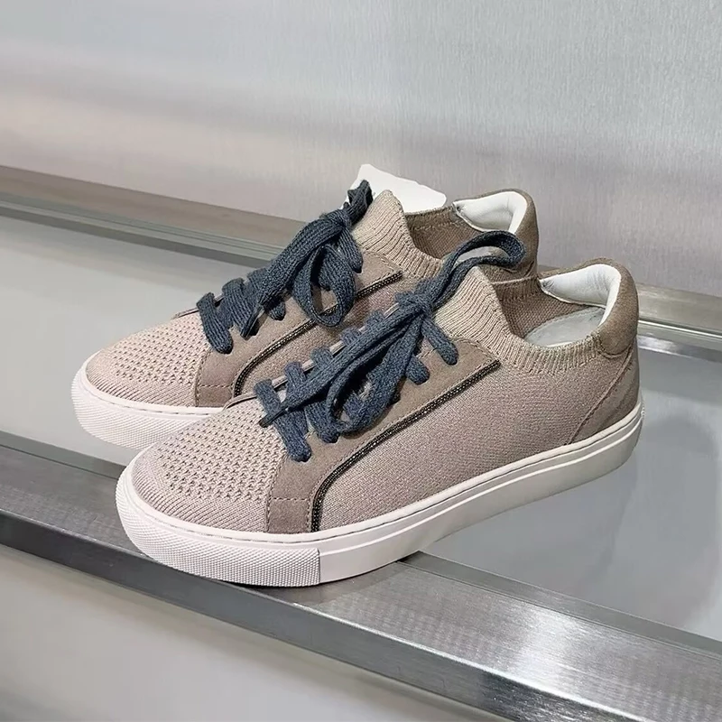 Scarpe da ginnastica traspiran - Knit Fabric Lace Up Sneakers recensione e prezzo