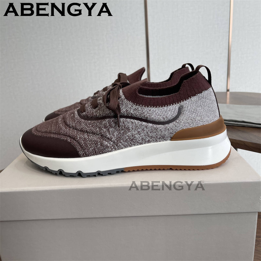 Nuove Scarpe da Uomo Multicolo - Knit Fabric Lace Up Sneakers recensione e prezzo